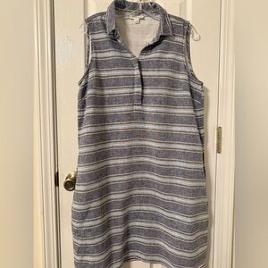 Beach Lunch Lounge Dress, Blue Stripe.